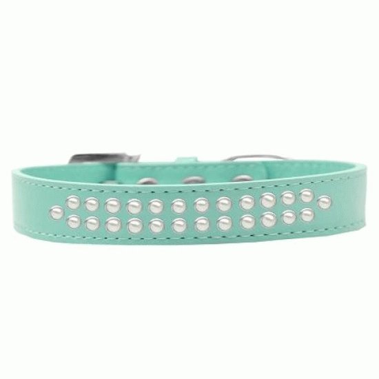 Mirage Pet Products613-01 LV-16 Two Row Clear Crystal Dog Collar